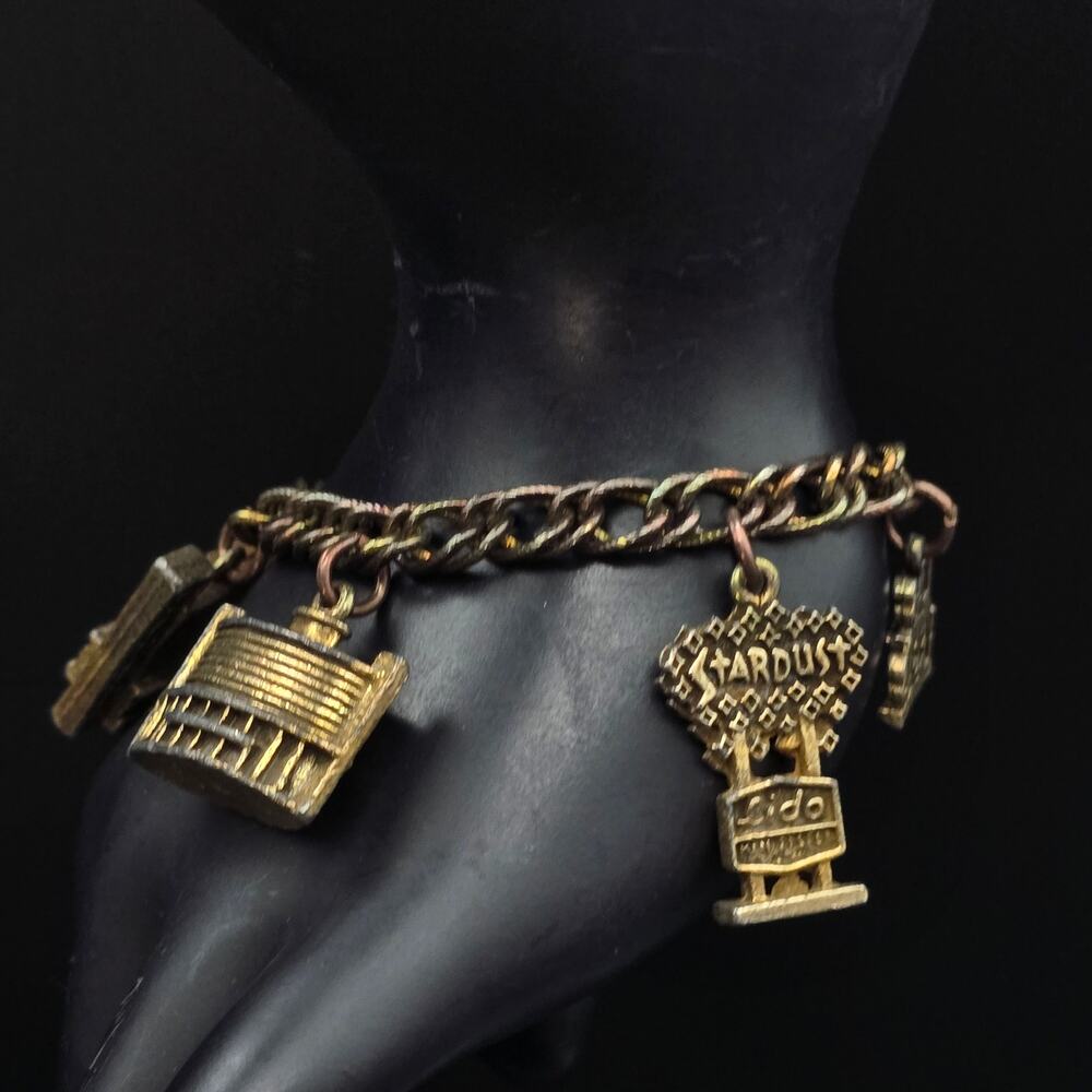 Mafco Las Vegas Casino Charm Bracelet Souvenir Defunct Circus Sahara Stardust